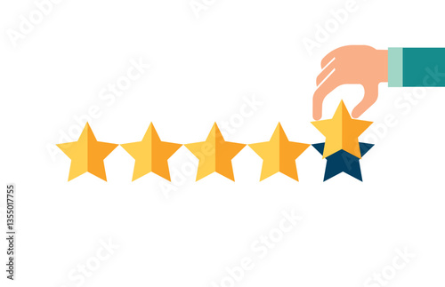 Vector illustration, customer feedback rating, feedback rating and feedback, highest rating, business satisfaction vector support