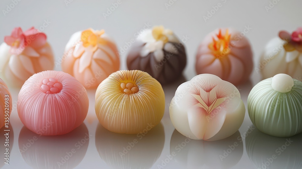 Obraz premium japanese wagashi with sweet bean paste