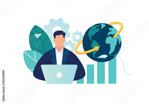 Vector illustration, digital currency exchange, finance, digital money market, cryptocurrency wallet, stock exchange, online money transfer