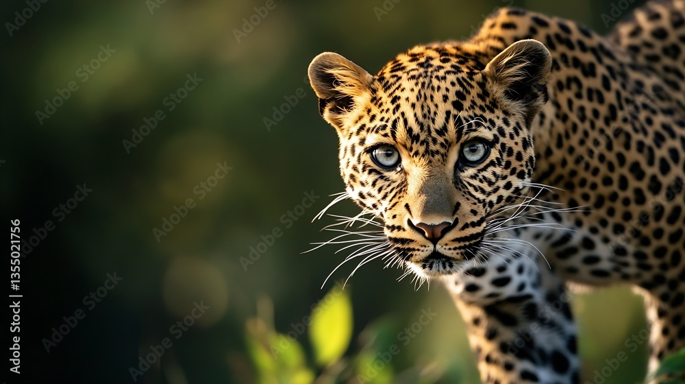 Magnificent close up of a wild leopard captured in its natural habitat : Generative AI Magnificent close up of a wild leopard captured in its natural habitat : Generative AI