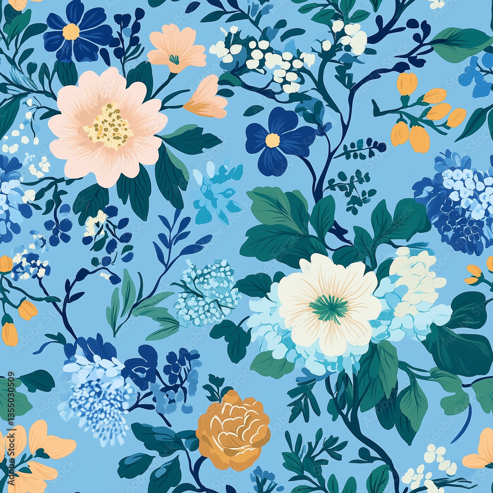 Obraz premium Seamless pattern with flowers