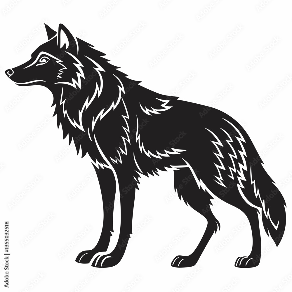Obraz premium aardwolf black silhouette icon vector