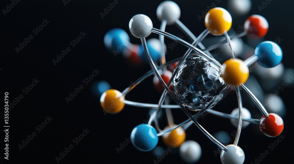 Obraz premium A close up of a colorful ball with a black background