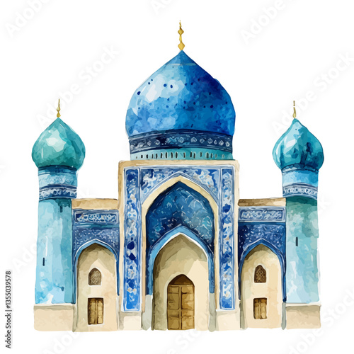 watercolor vector of Kazakh Khanate, isolated on a white background.