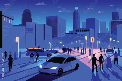 Generate a vibrant, detailed image of a futuristic city at night, illuminated by glowing neon signs and lights.  Focus on the architectural details and the overall atmosphere.