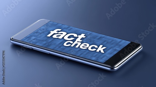 Smartphone Displaying Fact Check on Blue Screen:  Digital Verification and Truth in the Age of Misinformation