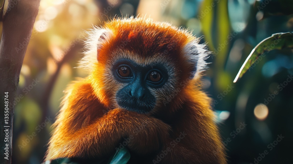 Fototapeta premium Close-up of a young monkey