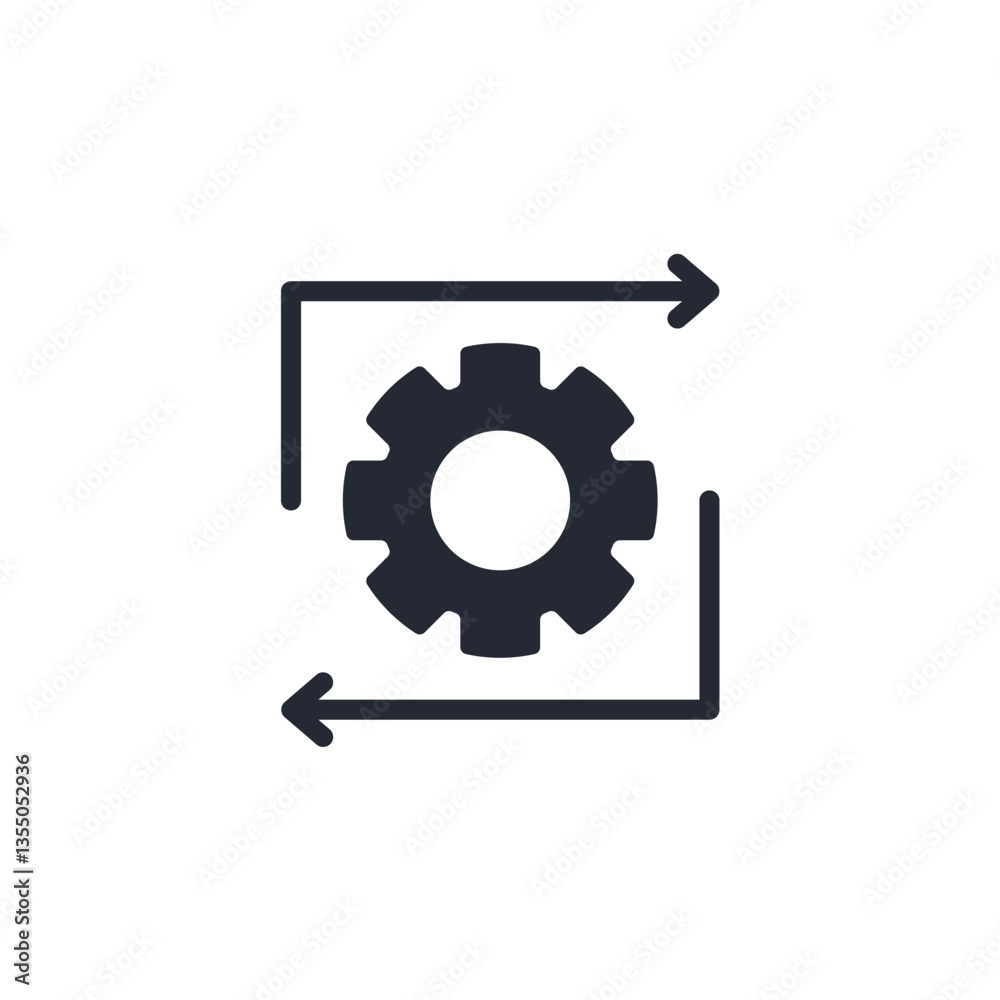 Settings icon logo vector illustration. Gear symbol template for graphic and web design collection