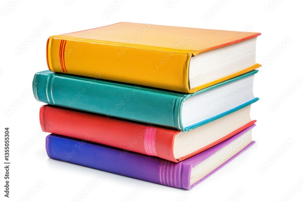 Stack of Colorful Books Isolated on White Background for Education Concept Stack of Colorful Books Isolated on White Background for Education Concept