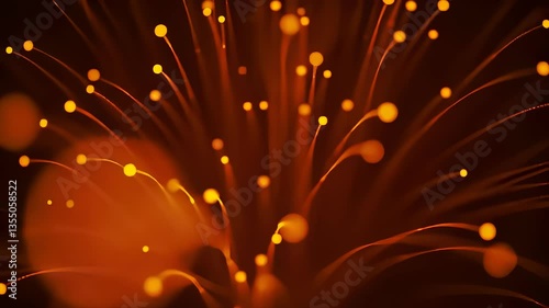 Dynamic Particles Create a Mesmerizing Display of Light and Motion in a Dark Setting