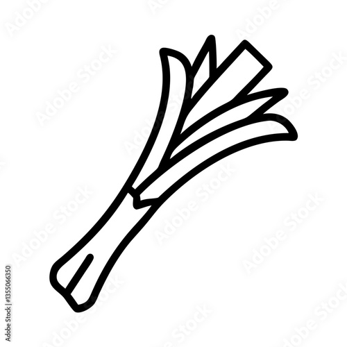 Fresh Leek Icon Illustrating Simple Vegetable Design  