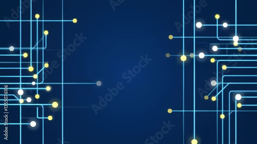 Engaging Digital Design Showcasing Connections and Glowing Elements in a Deep Blue Background