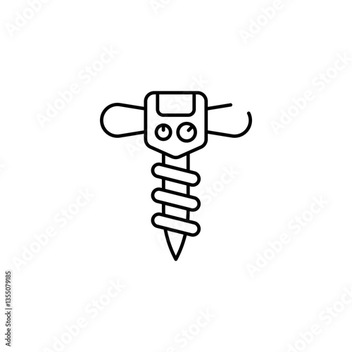 Auger icon design with white background stock illustration