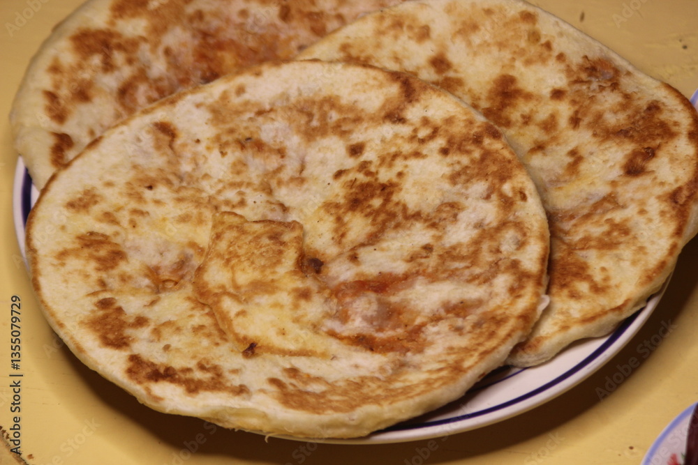 Moroccan Stuffed Bread Close Up Moroccan Stuffed Bread Close Up