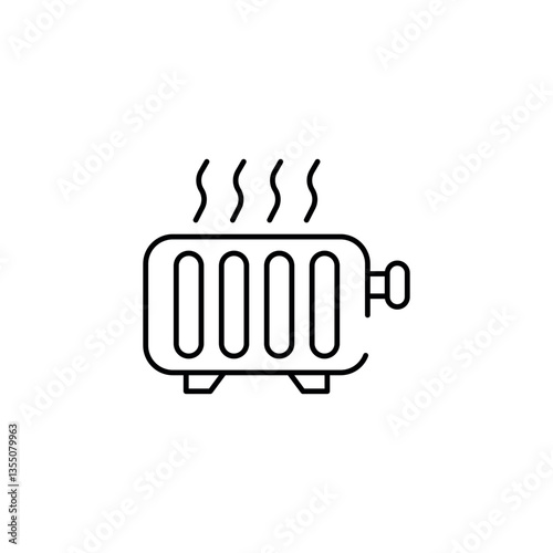 Heater icon design with white background stock illustration
