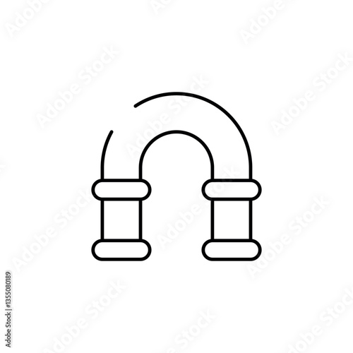 Pipe Fitting icon design with white background stock illustration