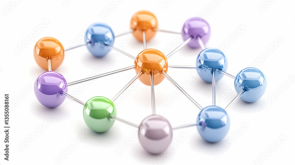 Obraz premium Network of Colorful Balls
