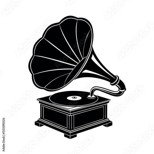 Gramofons Black Vector for Use in Promotional Materials







