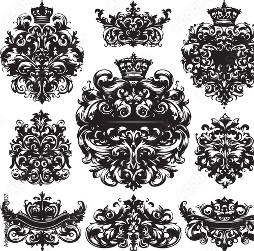"Royal Ornamental King Crown Vector | Luxury Baroque Flourish Design