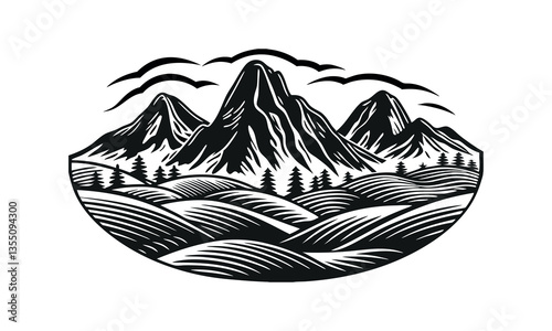 vector illustration of a mountain landscape