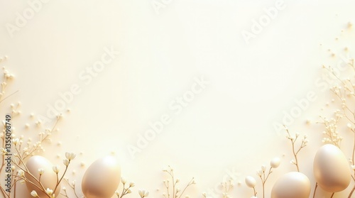 Golden Easter Eggs with Floral Decorations