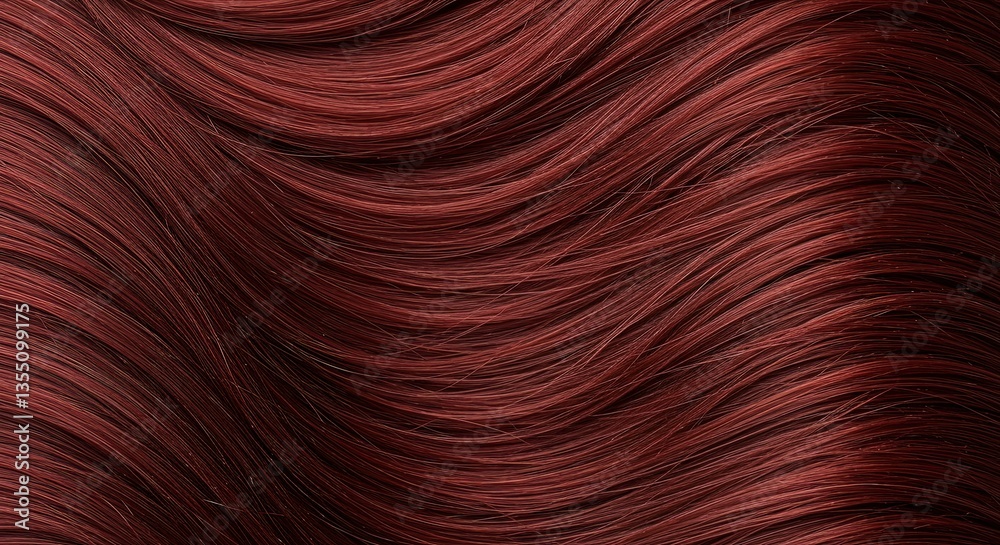 Naklejka premium A closeup of beautiful, shiny and healthy salon quality red hair background concept for a beauty haircare concept or marketing ad