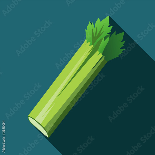 Fresh celery stalk. vibrant green.