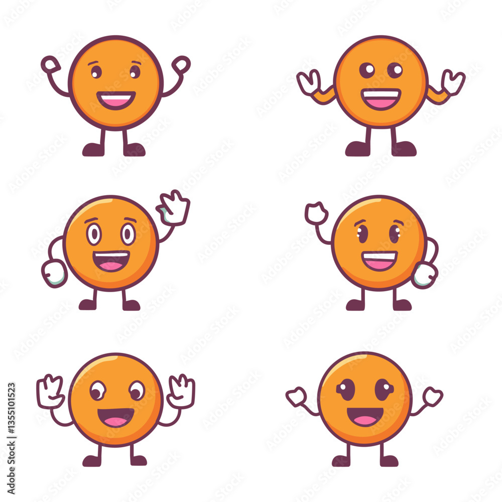 Cartoon Emojis with Rounded Shapes Expressing Various Happy Emotions in Vibrant Colors. Vector illustration. Generative Ai Cartoon Emojis with Rounded Shapes Expressing Various Happy Emotions in Vibrant Colors. Vector illustration. Generative Ai