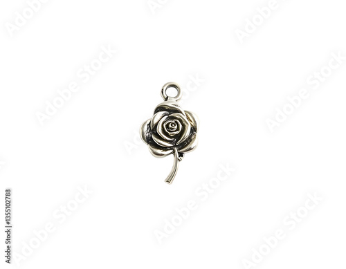 Silver Rose Charm