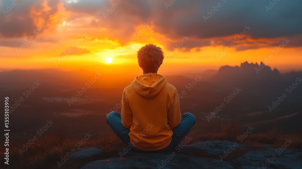 Sunset Mountaintop Meditation Peace Sunset Mountaintop Meditation Peace