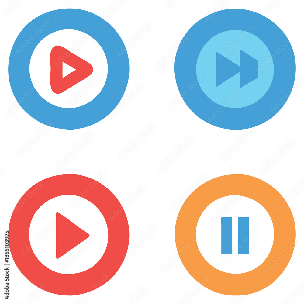 Play Button Icon Set in Solid, Outline, Flat, and 3D Styles
Play Button Icon Set in Solid, Outline, Flat, and 3D Styles