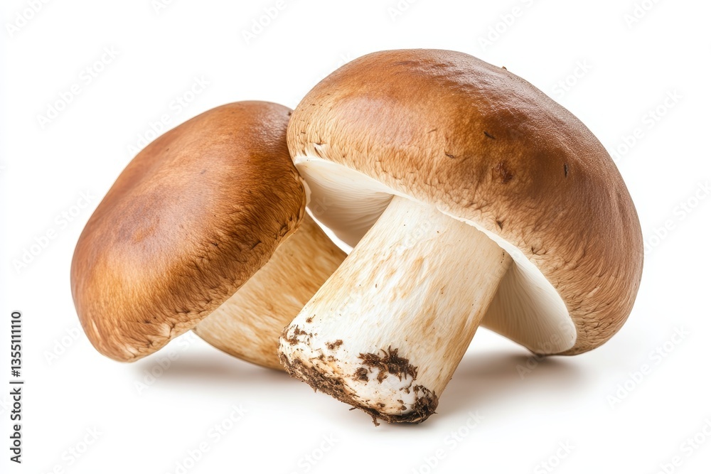 Detailed Porcini Mushroom on Isolated White Background Detailed Porcini Mushroom on Isolated White Background