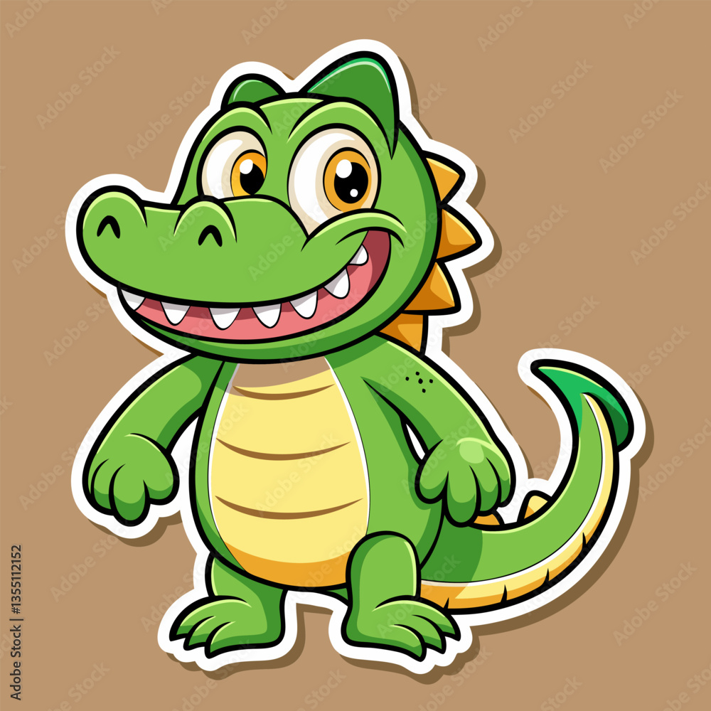 Fototapeta premium Cute cartoon crocodile dragon. perfect for kids.