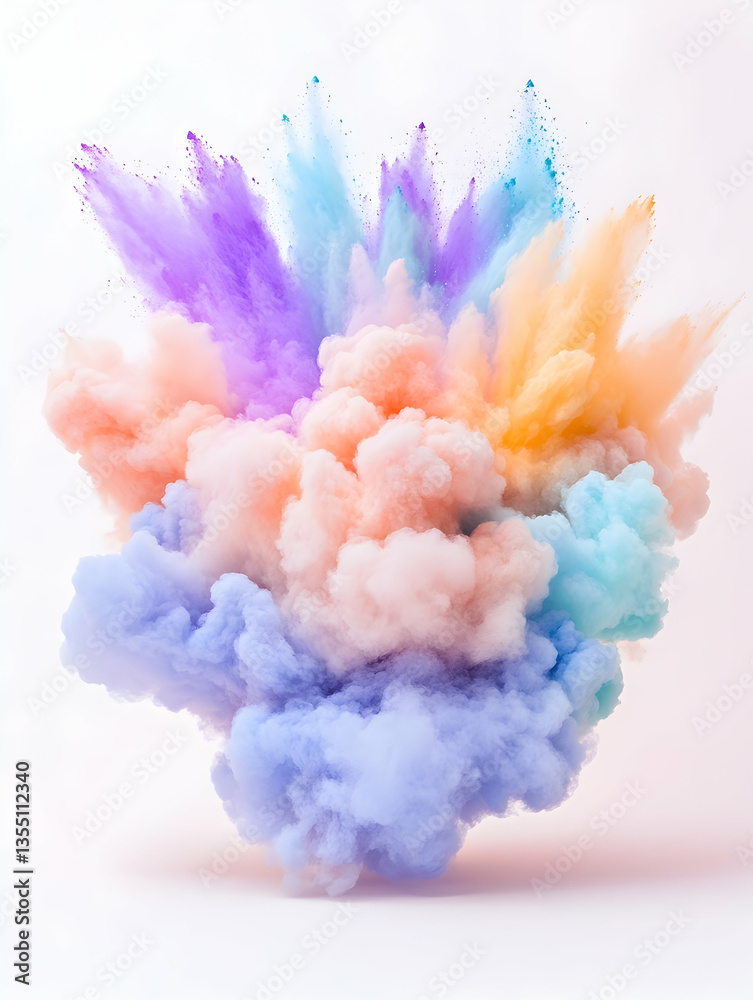Fototapeta premium Pastel explosion; vibrant colors; studio shot