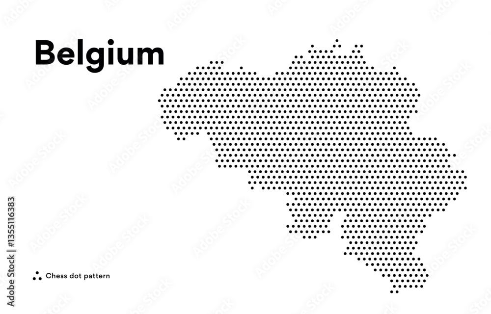Fototapeta premium Dotted Map of Belgium