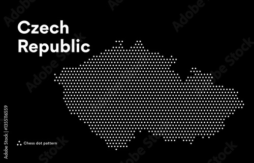 Dotted Map of Czechia Czech 
Republic