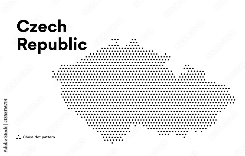 Fototapeta premium Dotted Map of Czechia Czech Republic