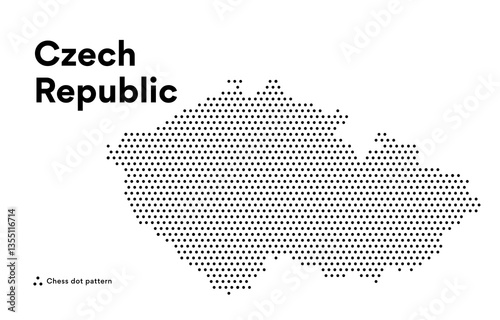 Dotted Map of Czechia Czech 
Republic