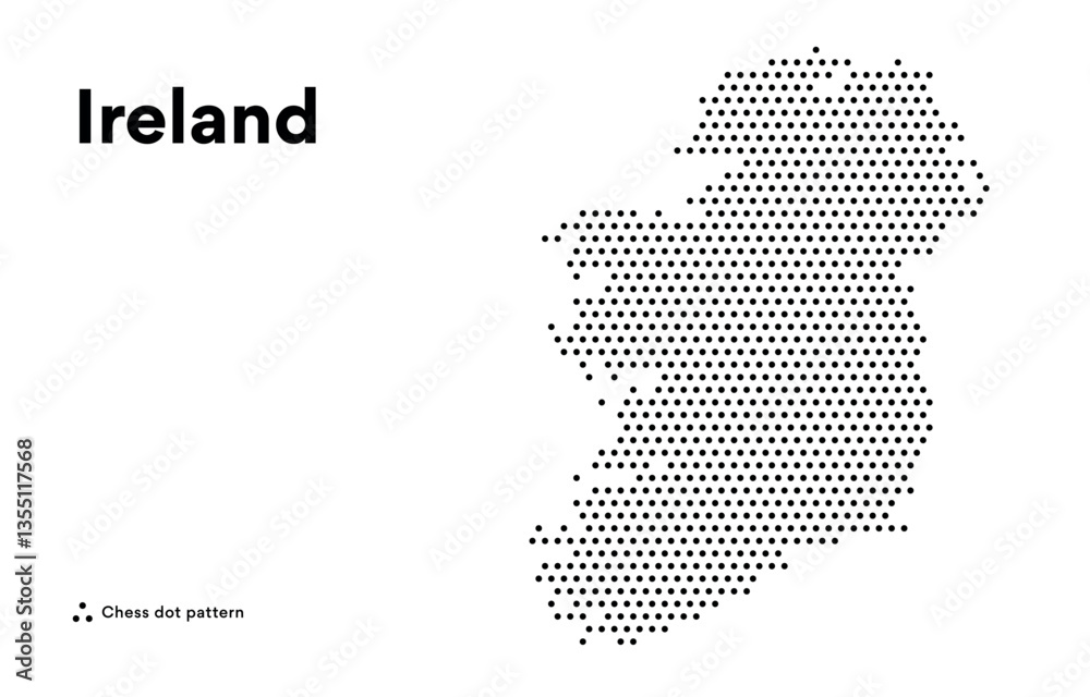 Obraz premium Dotted Map of Ireland