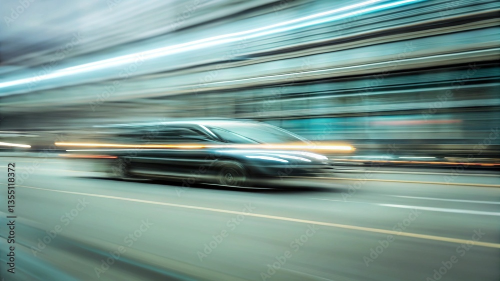 Fast moving car. Generative AI Fast moving car. Generative AI