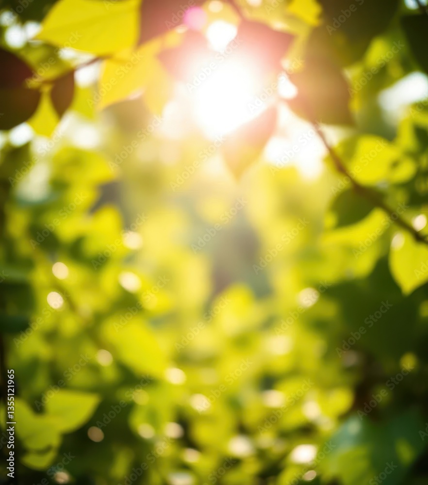 Dreamy, soft-focus nature scene with blurred green leaves and sunlit bokeh, out of focus, Bokeh, backdrop Dreamy, soft-focus nature scene with blurred green leaves and sunlit bokeh, out of focus, Bokeh, backdrop