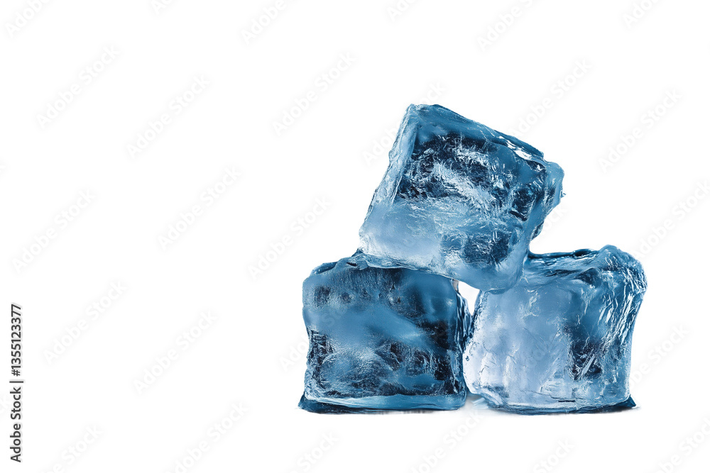 Obraz premium Eiswürfel gestapelt Nahaufnahme PNG mit transparentem Hintergrund