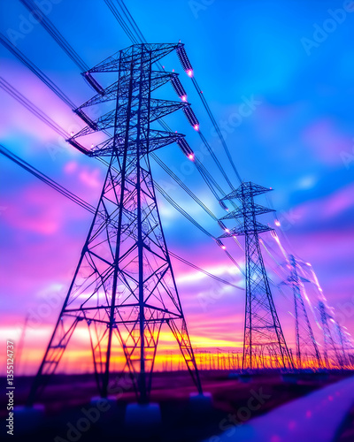 Power Lines at Sunset