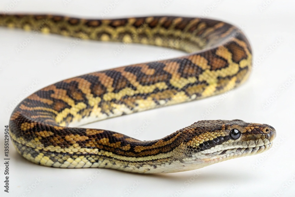Fototapeta premium carpet python snake isolated on white background