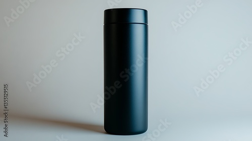 Wallpaper Mural Sleek black thermos bottle isolated on a neutral background. Torontodigital.ca