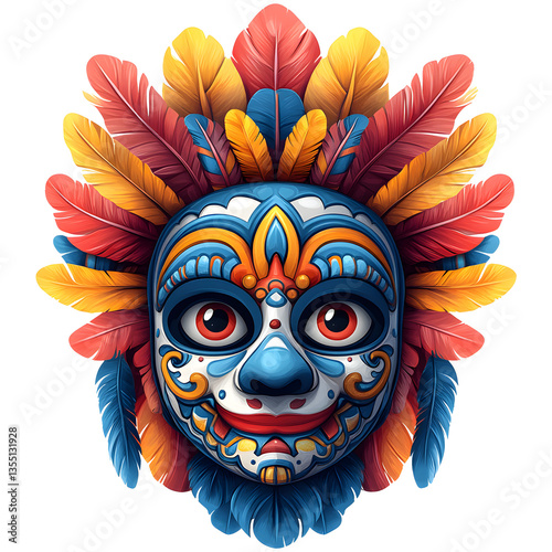 emoji cool mexico style mask on white background