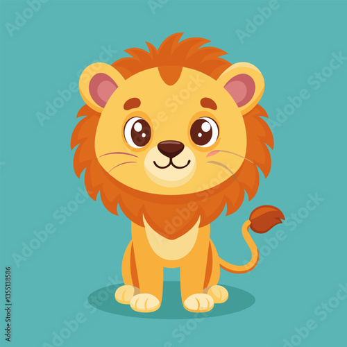 Cute lion cub. ready for fun.