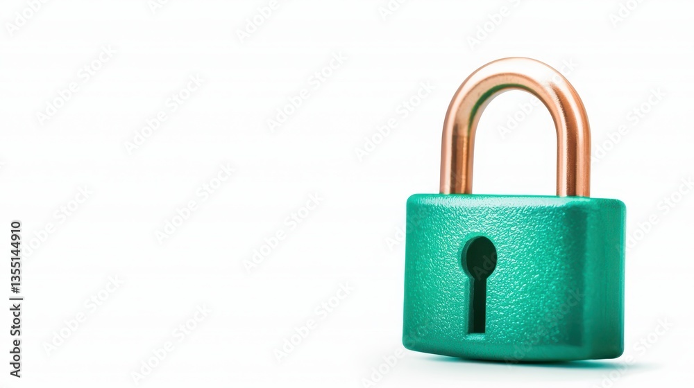 Green padlock with key, ensuring security, safety, and data protection in a digital world Green padlock with key, ensuring security, safety, and data protection in a digital world