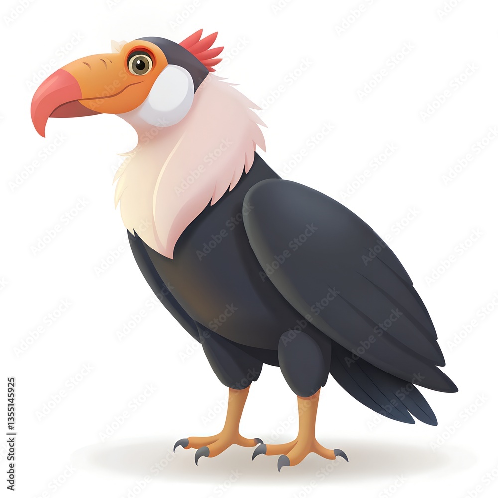 Obraz premium cartoon vulture isolated on white