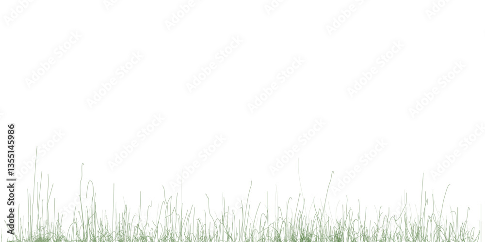 Fototapeta premium Line Drawings Minimal Style Vector Elements for Landscape Design Boarder
